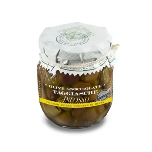 Taggiascheoliven på olivenolje